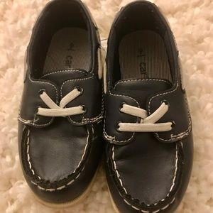 Carters size 9 dark blue boat shoes GUC